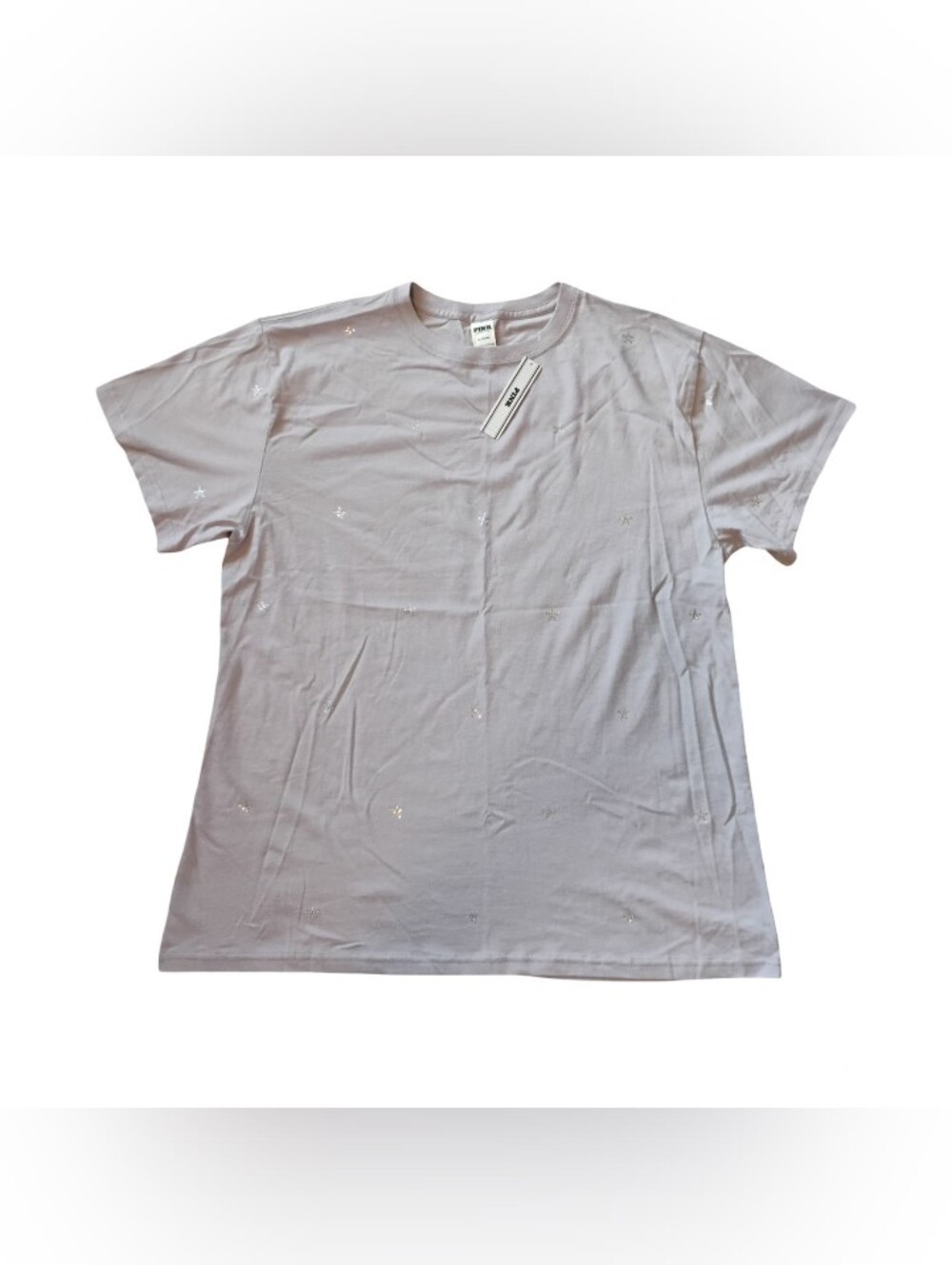 PINK Victoria's Secret Women's Crew Tee in Purple Grey